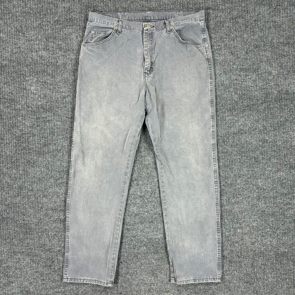 Vintage Wrangler Jeans Mens 38x32 Regular Fit Gray USA Fabric Denim High Rise